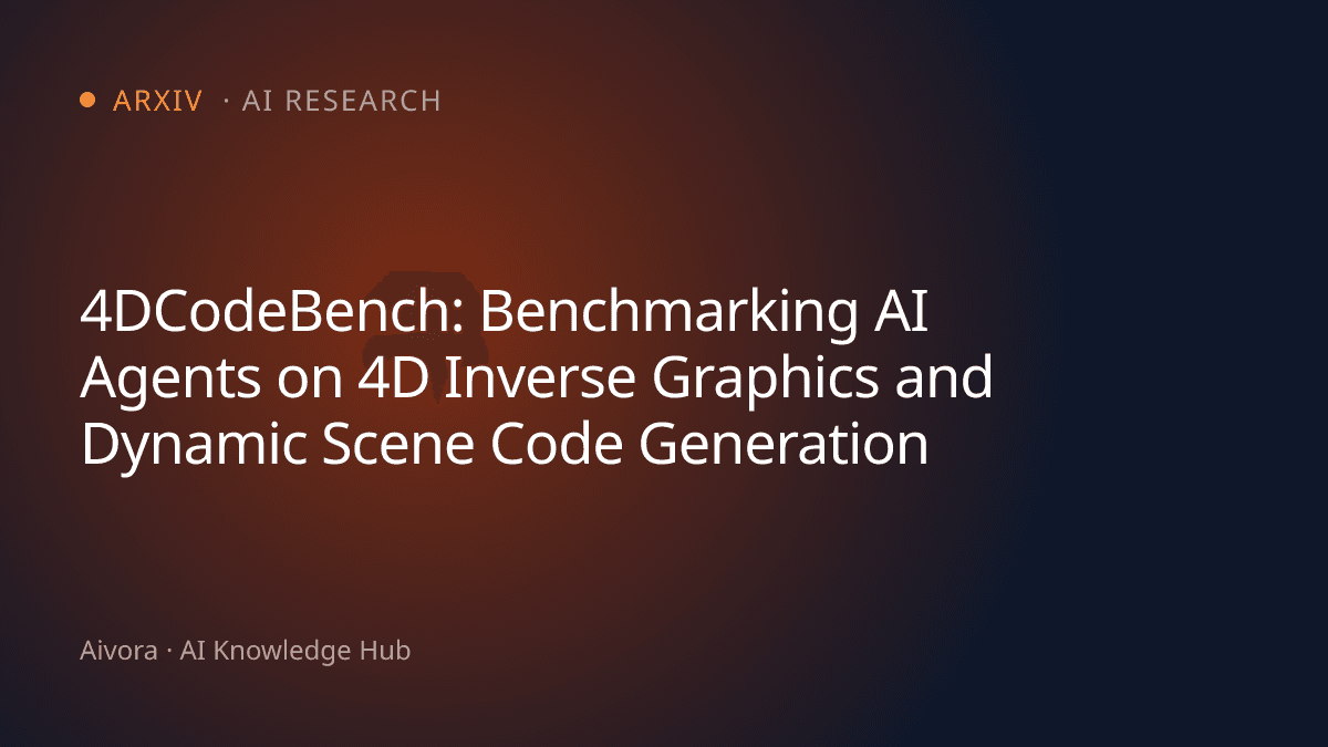 4DCodeBench：評估 AI Agent 動態場景 4D 反向圖形學與程式碼生成能力的全新基準