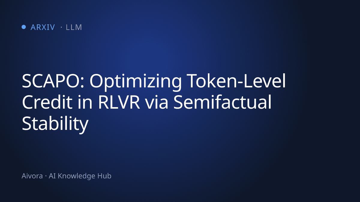 SCAPO：藉由半事實穩定性最佳化 RLVR 的 Token 級信用分配